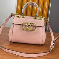 Valentino Garavani Medium Rockstud Handbag In Grainy Calfskin Pink