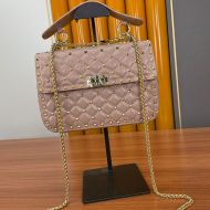 Valentino Garavani Medium Rockstud Spike Chain Bag In Lambskin Cherry