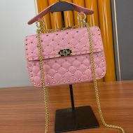 Valentino Garavani Medium Rockstud Spike Chain Bag In Lambskin Pink