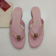 Valentino Garavani One Stud Flip-Flop Slides Women Calfskin Pink