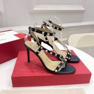 Valentino Garavani Rockstud Sandals with Asymmetric-Strap Women Calfskin Black