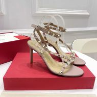 Valentino Garavani Rockstud Sandals with Asymmetric-Strap Women Calfskin Tauqe
