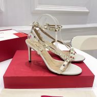 Valentino Garavani Rockstud Sandals with Asymmetric-Strap Women Calfskin White