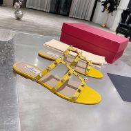 Valentino Garavani Rockstud Slides Women Calfskin Yellow