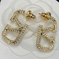 Valentino Garavani VLogo Signature Earrings In Metal And Crystals Gold