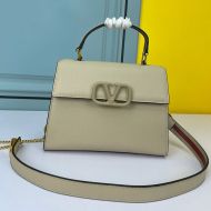 Valentino Small Vsling Handbag In Grainy Calfskin Khaki