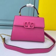 Valentino Small Vsling Handbag In Grainy Calfskin Rose
