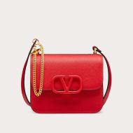 Valentino Garavani Small Vsling Shoulder Bag In Calfskin Red