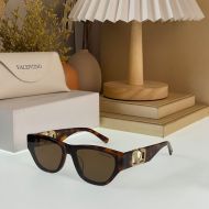 Valentino VA1118 Squared Sunglasses Acetate Frame with Vlogo Crystals Brown