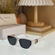 Valentino VA1118 Squared Sunglasses Acetate Frame with Vlogo Crystals White