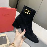 Valentino Garavani Cashmere Ankle Boots With Vlogo Women Black