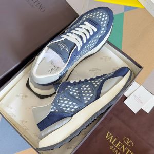 Valentino Lacerunner Sneakers with VLogo Men Graphic Mesh Blue