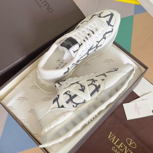 Valentino Lacerunner Sneakers with VLogo Men Toile Iconographe Fabric White/Transparent