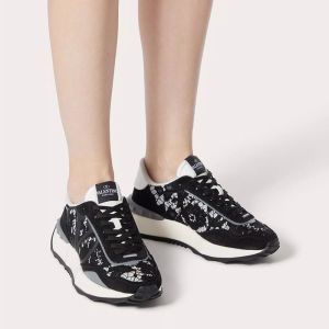 Valentino Garavani Lacerunner Sneakers with VLogo Unisex Lace and Mesh Black