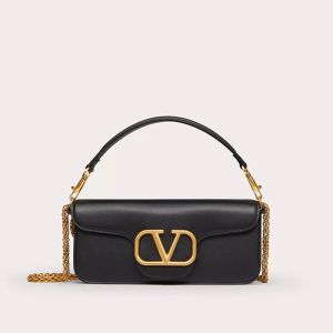 Valentino Garavani Loco Shoulder Bag In Calfskin Black