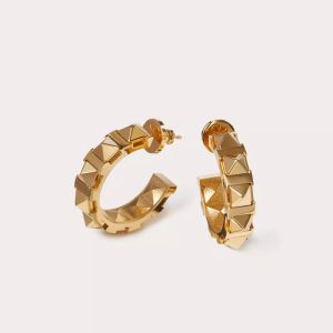 Valentino Mini Rockstud Hoop Earrings In Metal Gold