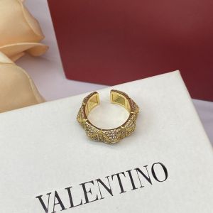 Valentino Rockstud Open Ring In Metal with Swarovski Crystals Gold