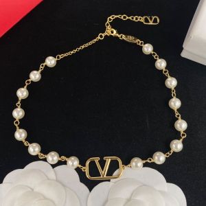 Valentino Garavani VLogo Signature Pearls Necklace In Metal Gold