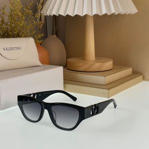 Valentino VA1118 Squared Sunglasses Acetate Frame with Vlogo Crystals Black