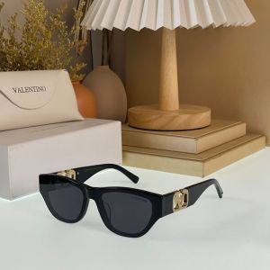 Valentino VA1118 Squared Sunglasses Acetate Frame with Vlogo Crystals Black/Gold