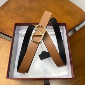 Valentino Garavani VLogo Signature Reversible Belt In Calfskin Brown