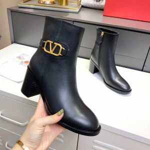 Valentino Garavani Splicing Calfskin Ankle Boots Women Black