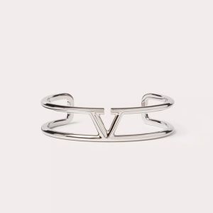 Valentino VLogo Signature Bangle Bracelet In Metal Silver