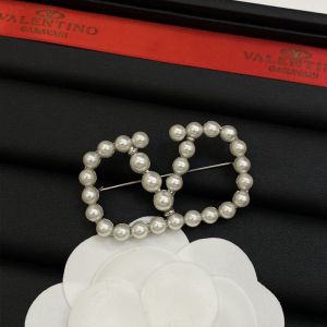 Valentino VLogo Signature Brooch In Resin Beads with Metal Silver