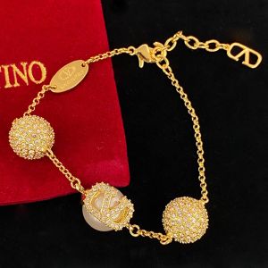 Valentino Garavani VLogo Signature Bracelet with Crystal Pearls In Gold