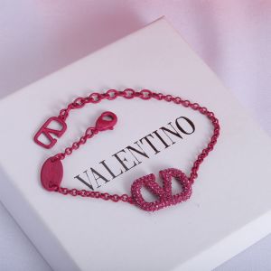 Valentino VLogo Signature Chain Bracelet In Metal with Crystals Purple