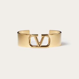 Valentino Garavani VLogo Signature Cuff Bracelet In Metal Gold